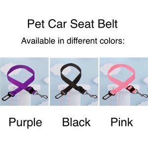 Pet Adjustable Car Seat Belt Leash (Choose Color: Purple-Black-Pink)